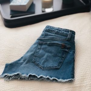 Joe’s Jeans high-rise frayed denim shorts